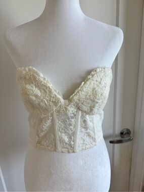 Bardot Ivory Lace Strapless Longline Bandeau
